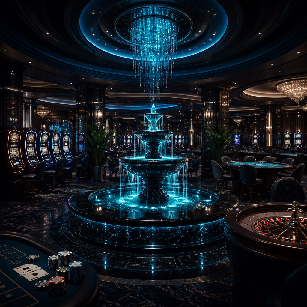Symbolische Casino-Lobby mit Spielkategorien